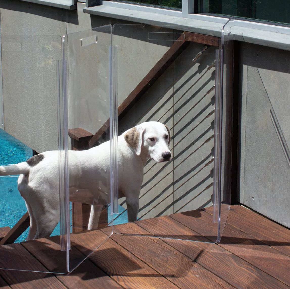 Clear Lucite Freestanding Zig-Zag Pet Gate (Made in the USA) (Direct-Ship) - Image 13