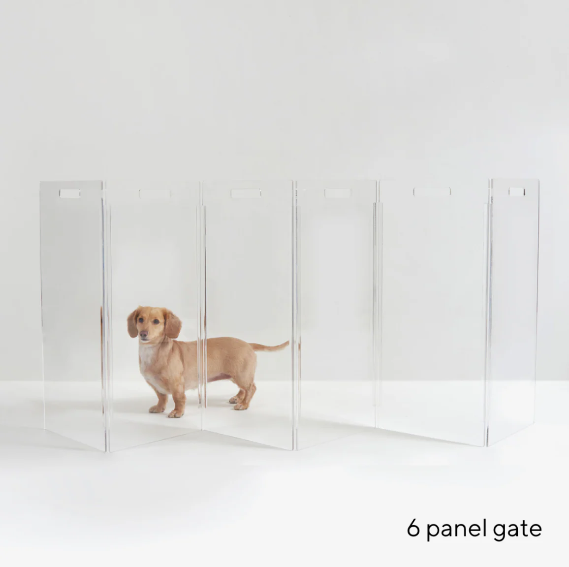 Clear Lucite Freestanding Zig-Zag Pet Gate (Made in the USA) (Direct-Ship) - Image 9