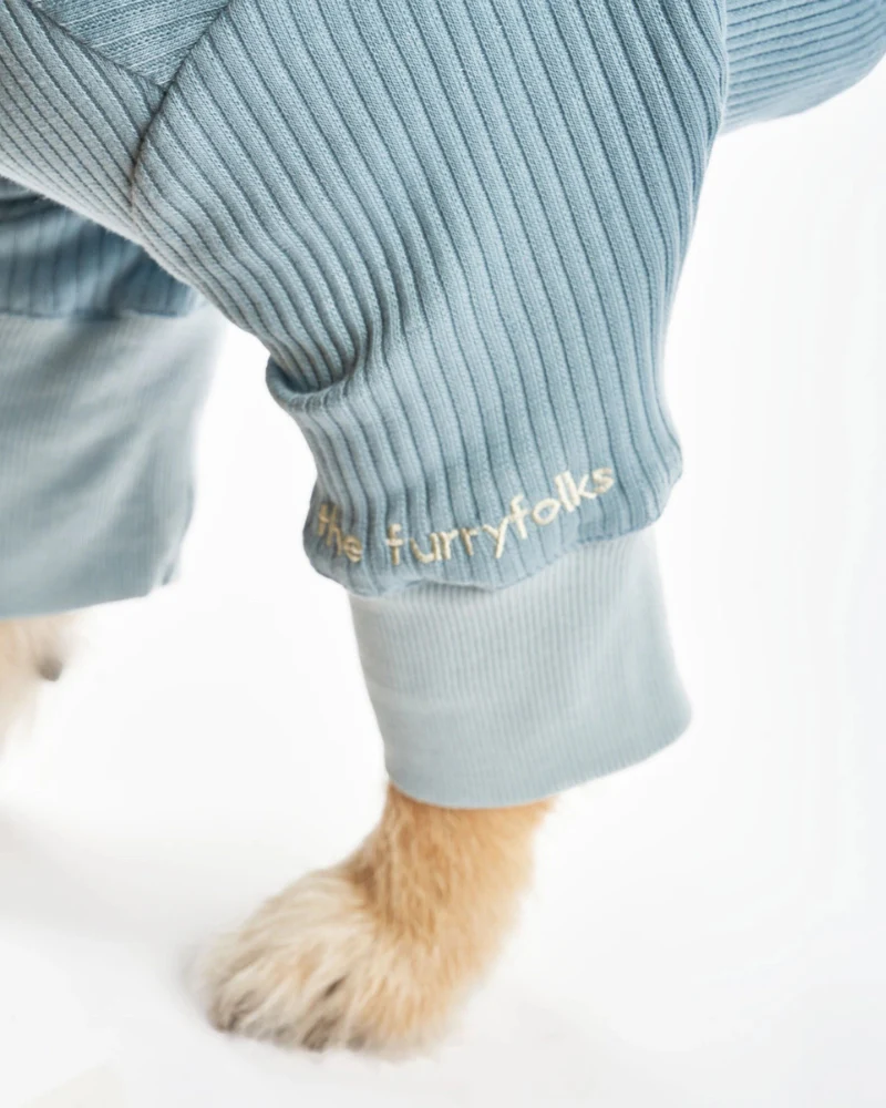 High-Neck Dog Onesie in Light Blue - Image 8