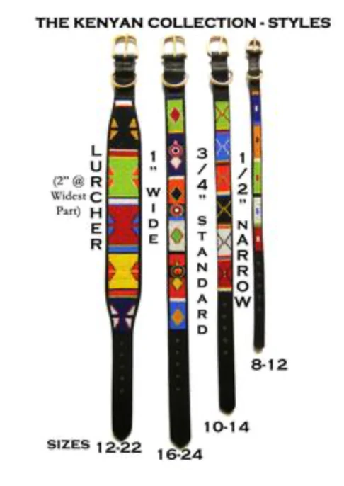Hippo Circus Beaded Leather Dog Collar (FINAL SALE) - Image 5
