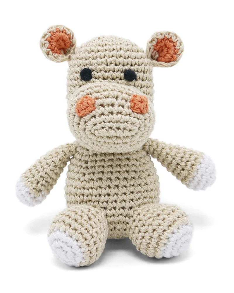 Hippo Squeaky Knit Dog Toy - Image 3