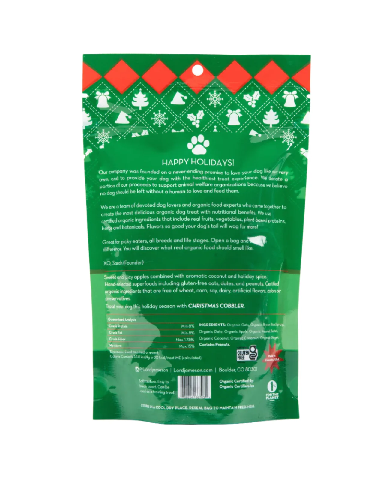 Holiday Christmas Cobbler Organic Dog Treat - Image 3