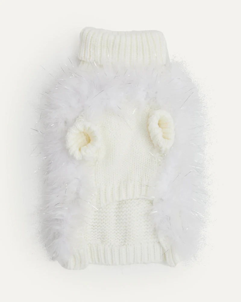 Angel Glitz Dog Jumper in Snow White (FINAL SALE) - Image 3