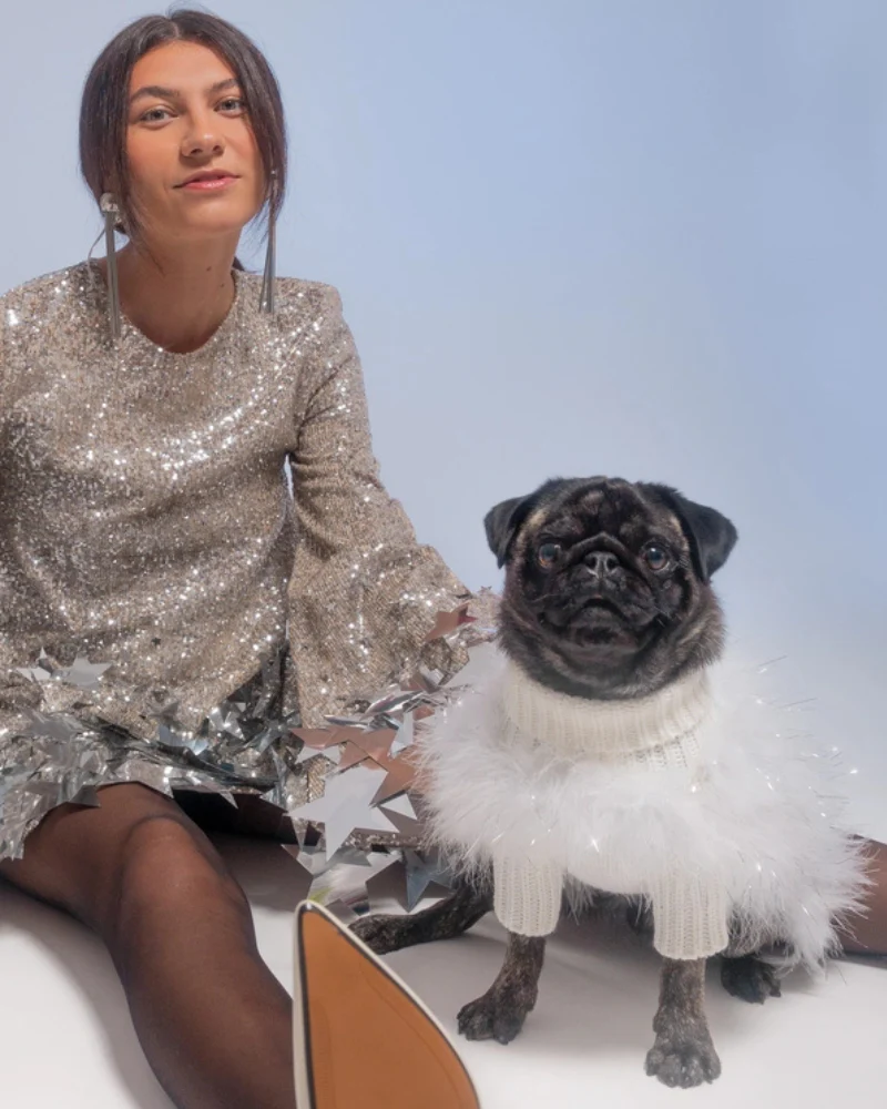 Angel Glitz Dog Jumper in Snow White (FINAL SALE) - Image 6