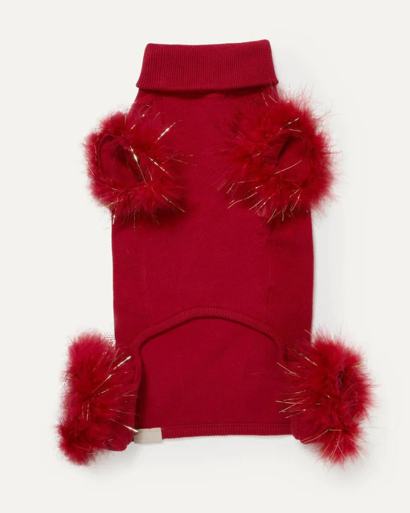 Holiday Glitz Feather Dog Onesie (FINAL SALE) - Image 6
