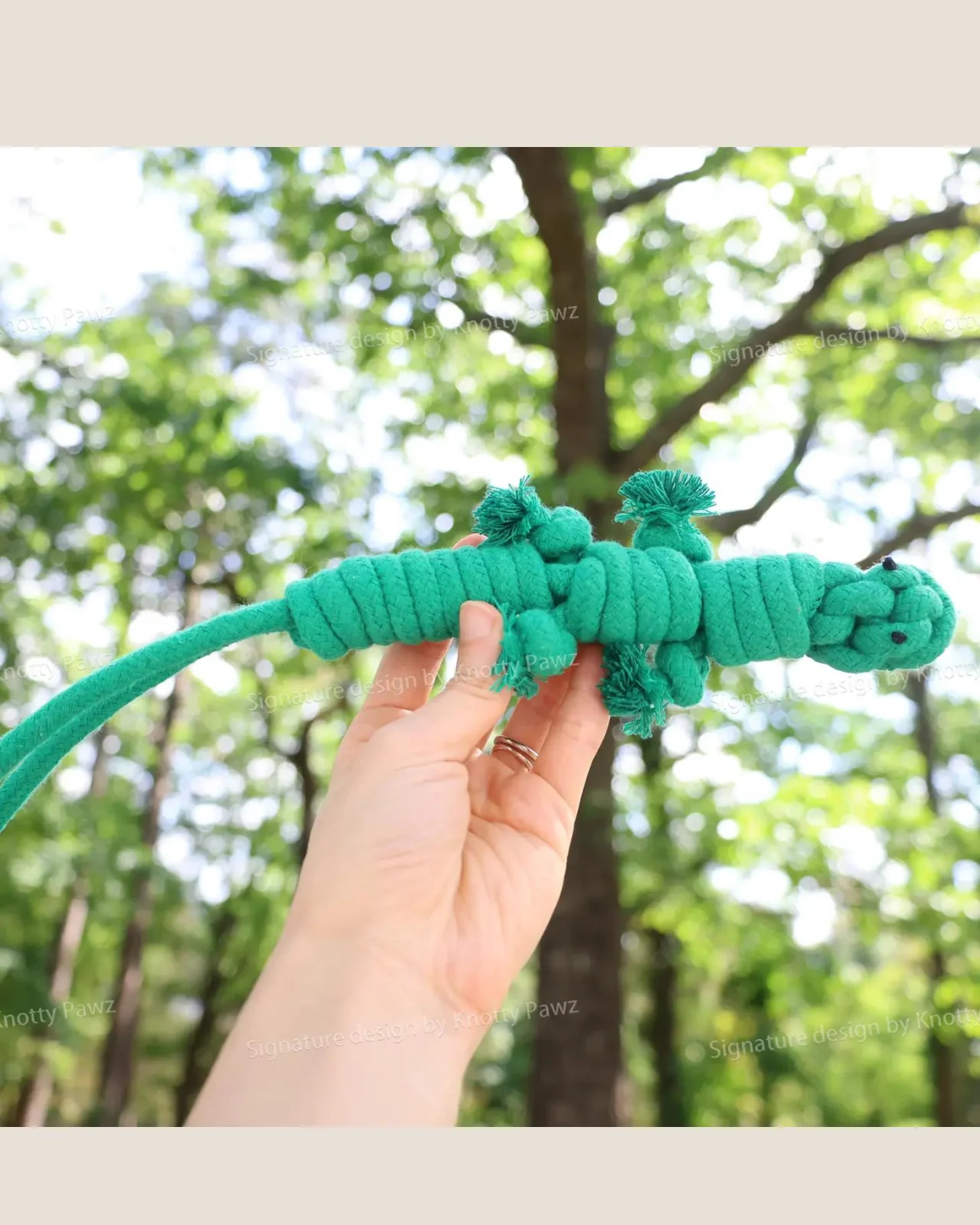 Eco-Friendly Green Lizard Dog Rope Toy - Image 5