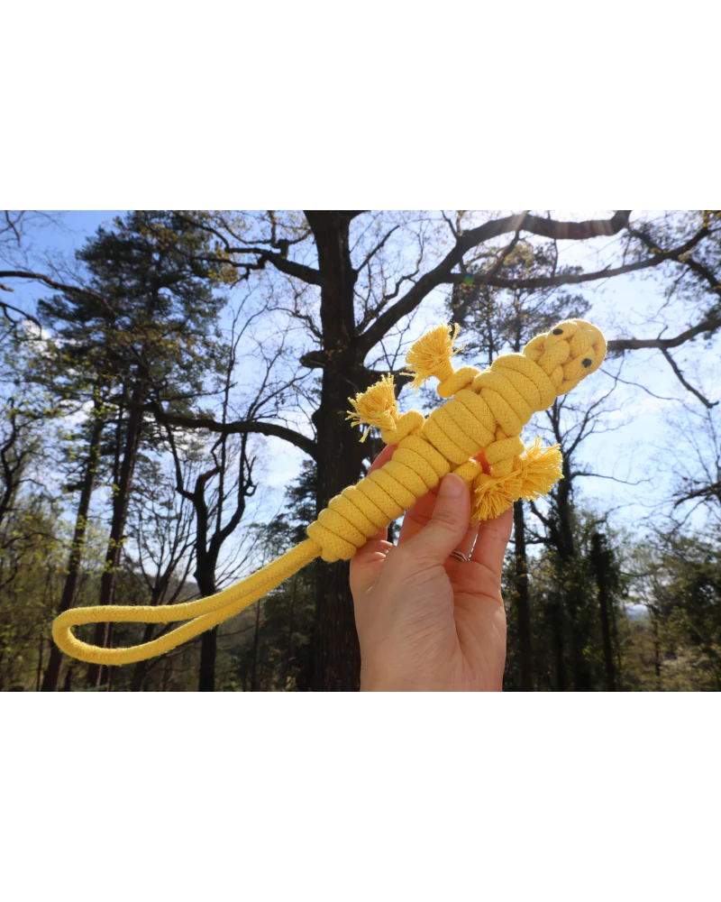 Eco-Friendly Green Lizard Dog Rope Toy - Image 6