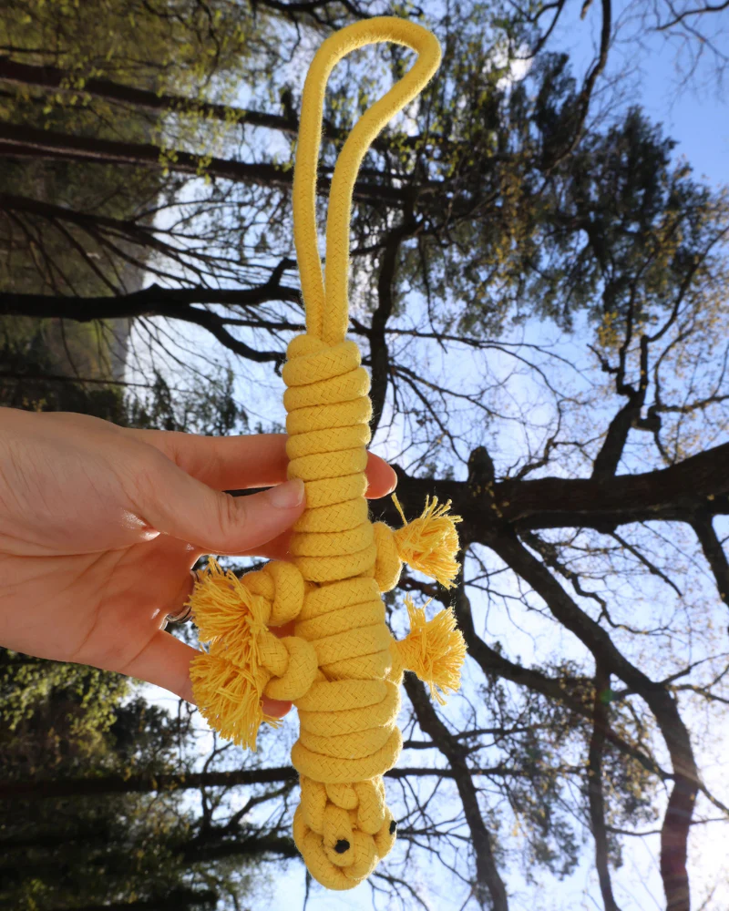 Eco-Friendly Green Lizard Dog Rope Toy - Image 8
