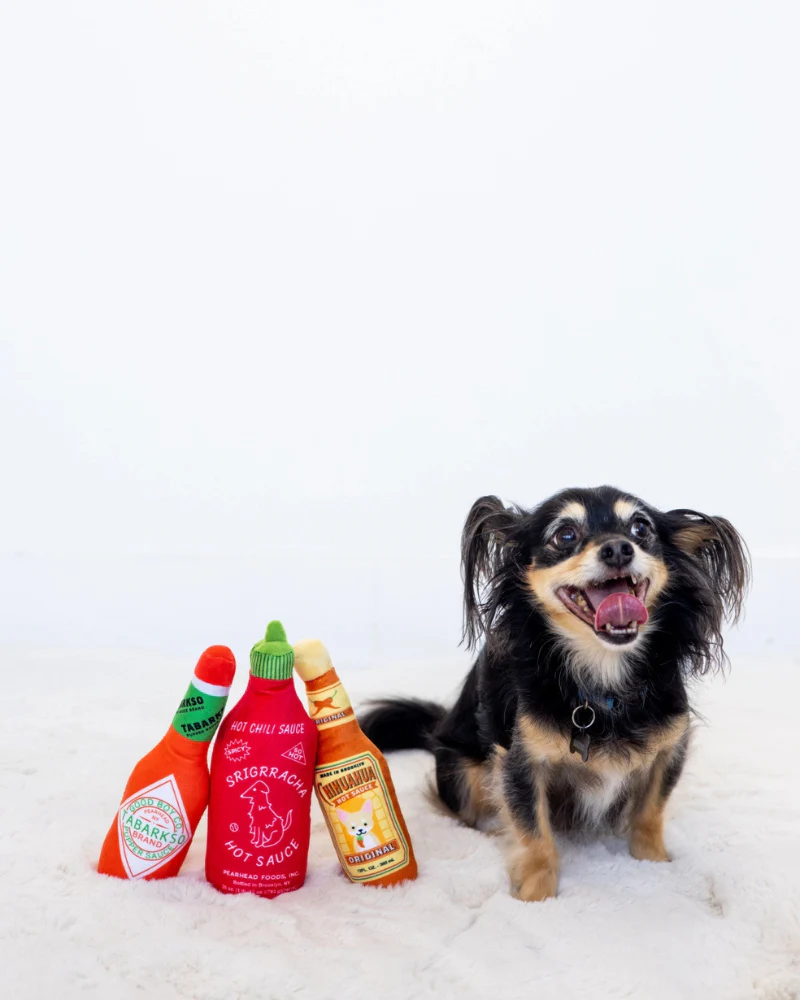 Hot Pupper Sauce Squeaky Plush Dog Toy (3-Piece Set) - Image 2