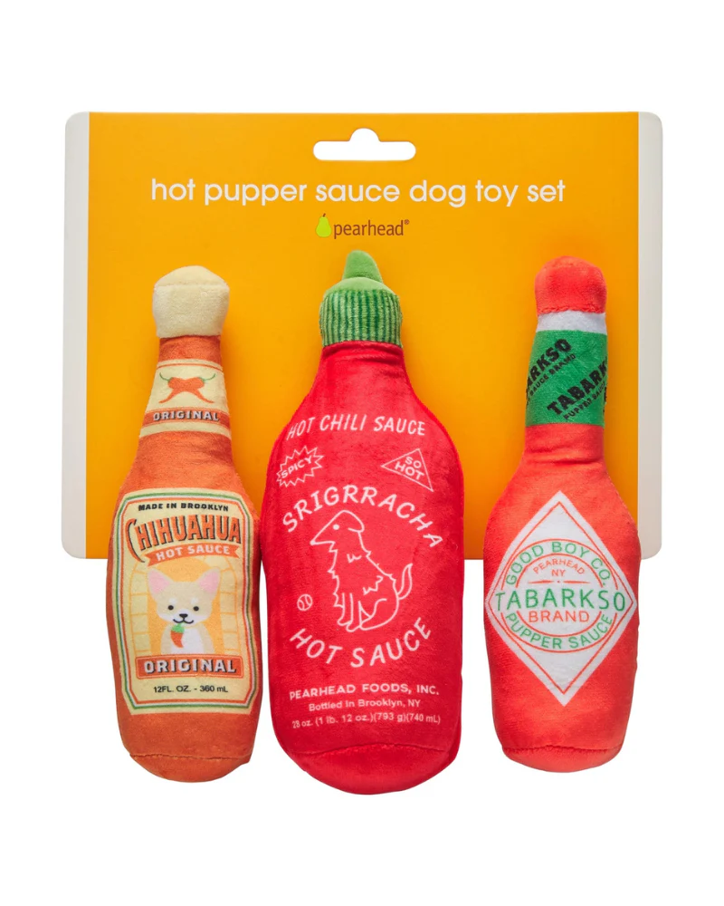 Hot Pupper Sauce Squeaky Plush Dog Toy (3-Piece Set) - Image 3