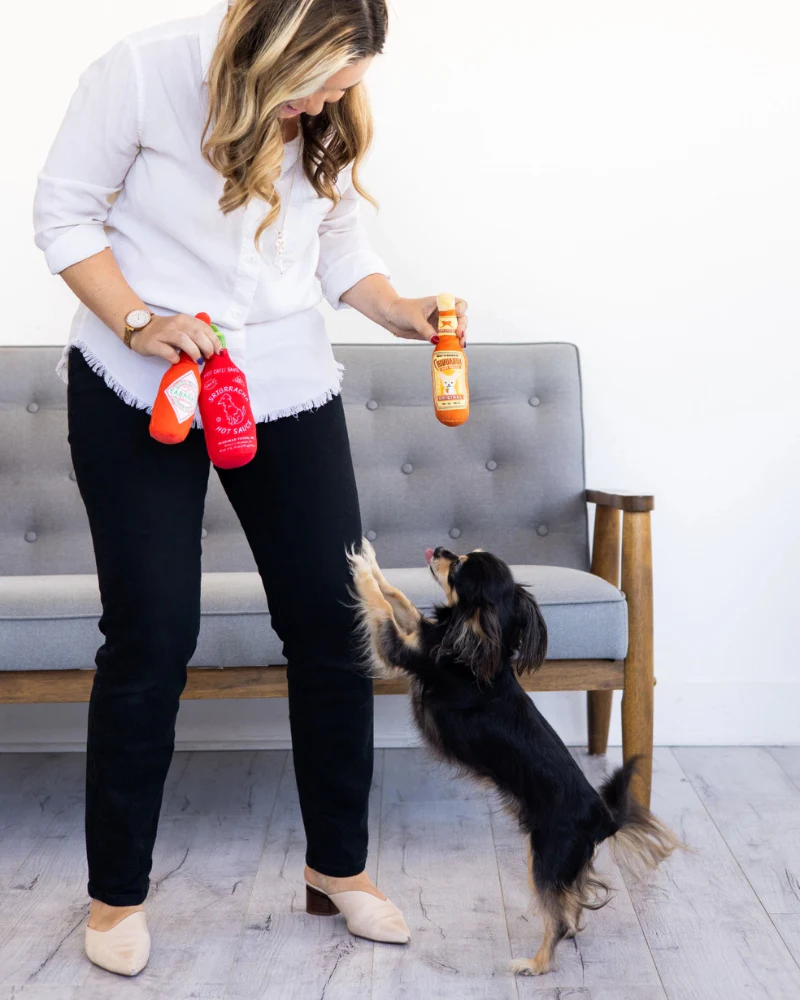 Hot Pupper Sauce Squeaky Plush Dog Toy (3-Piece Set) - Image 4