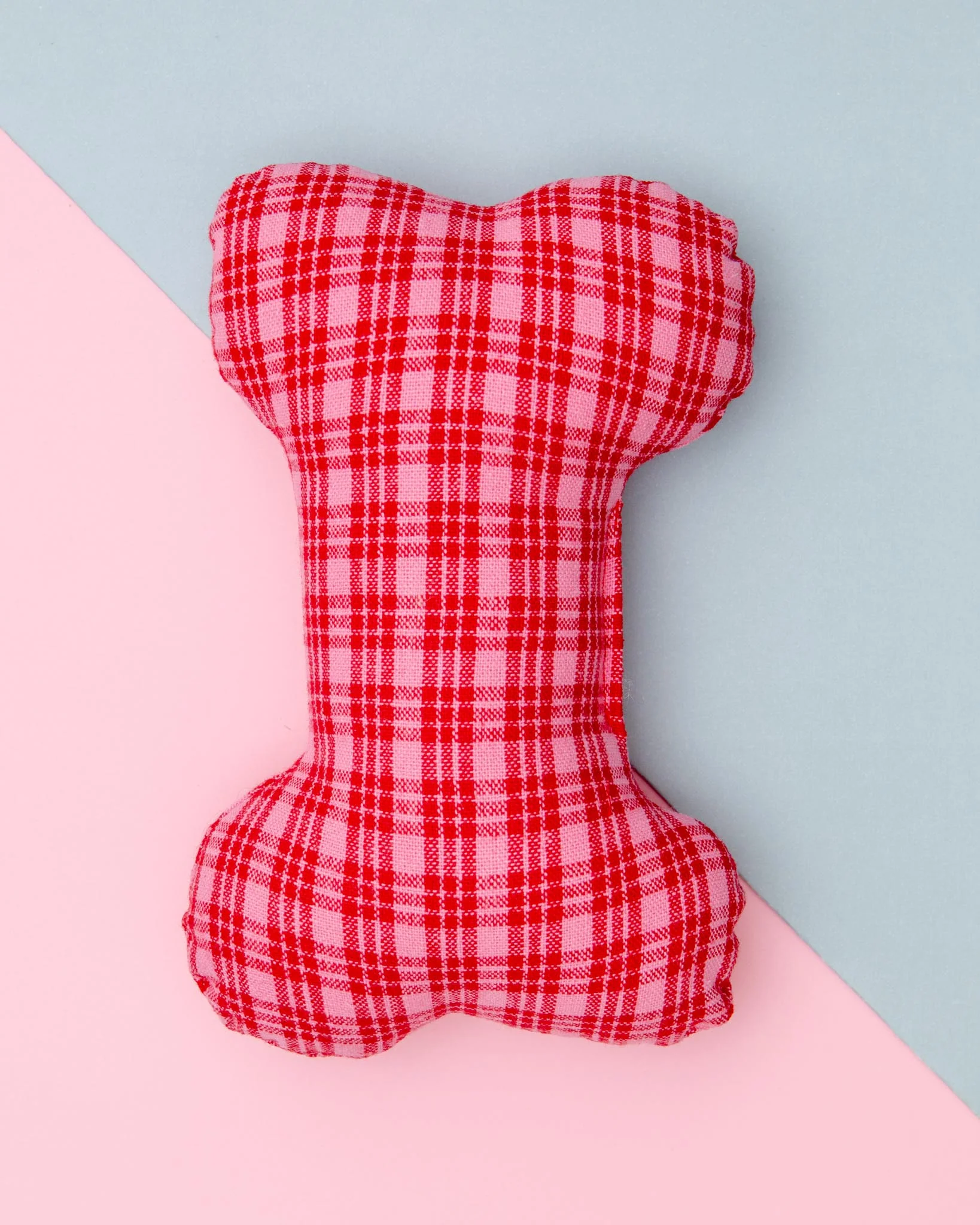 HTH x TFD Katherine Plaid Dog Bone Squeaky Toy (Made in the USA)