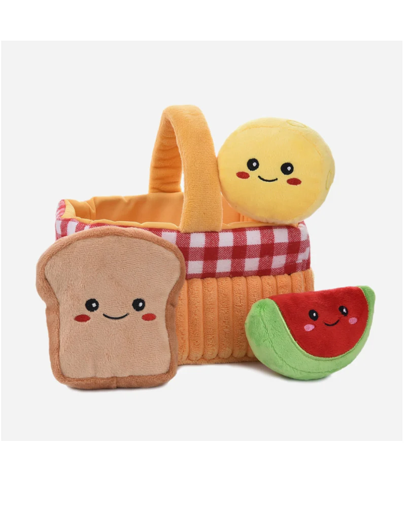 Picnic Basket Interactive Plush Dog Toy Set - Image 4