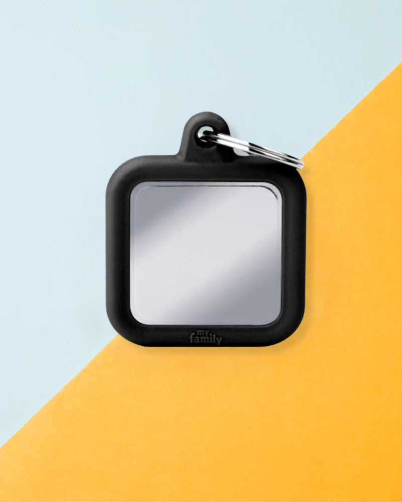 Hushtag Chrome Plated Brass Square Custom Pet ID Tag