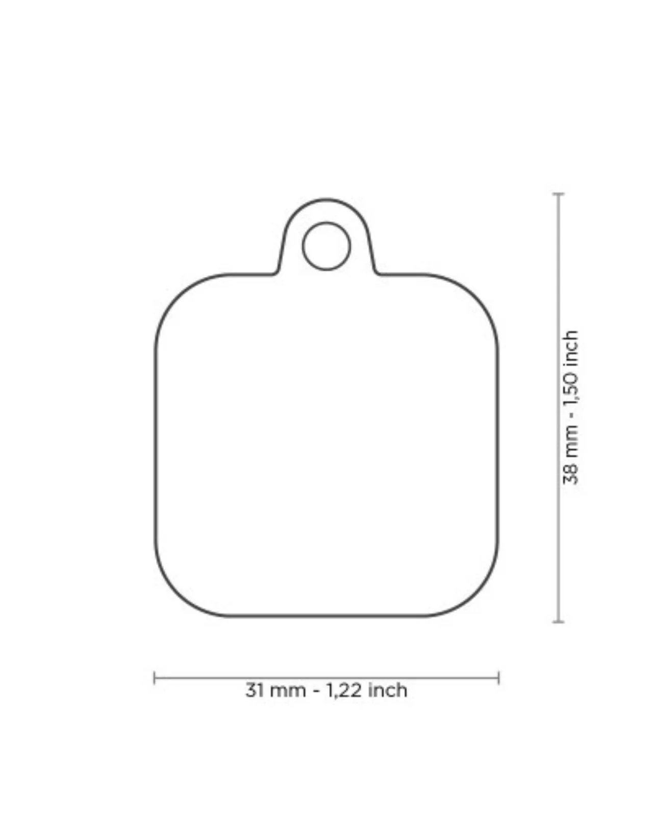 Hushtag Chrome Plated Brass Square Custom Pet ID Tag - Image 2