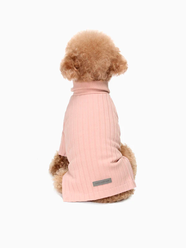HUTS & BAY | Knit Collar Shirt in Pink - Image 4
