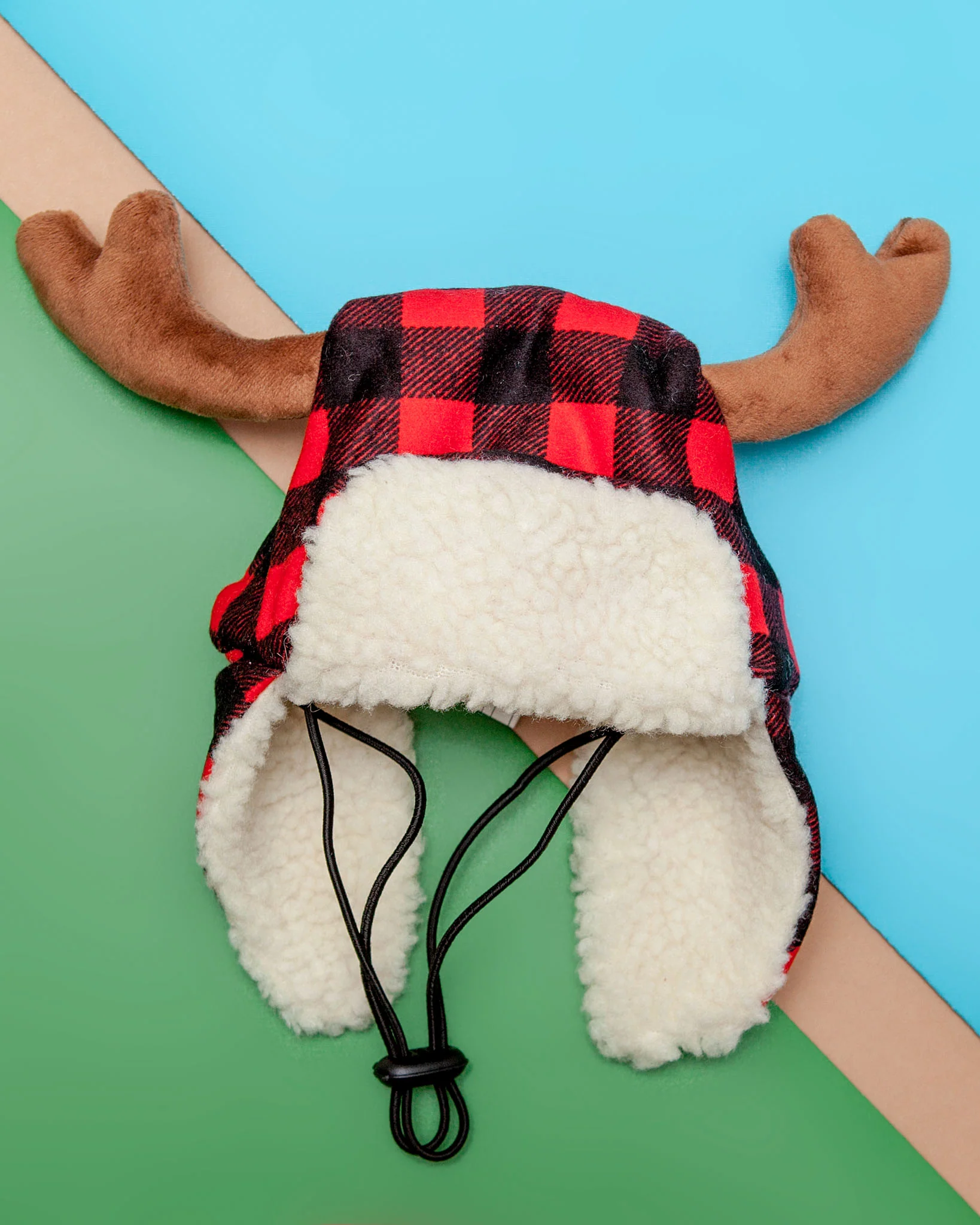 Buffalo Check and Antler Winter Dog Hat - Image 2