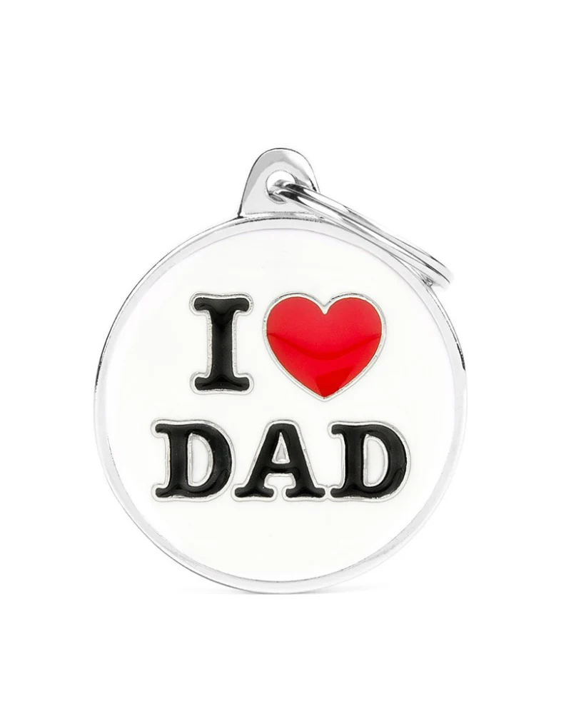 I Love Dad Custom Circle Pet ID Tag - Image 3