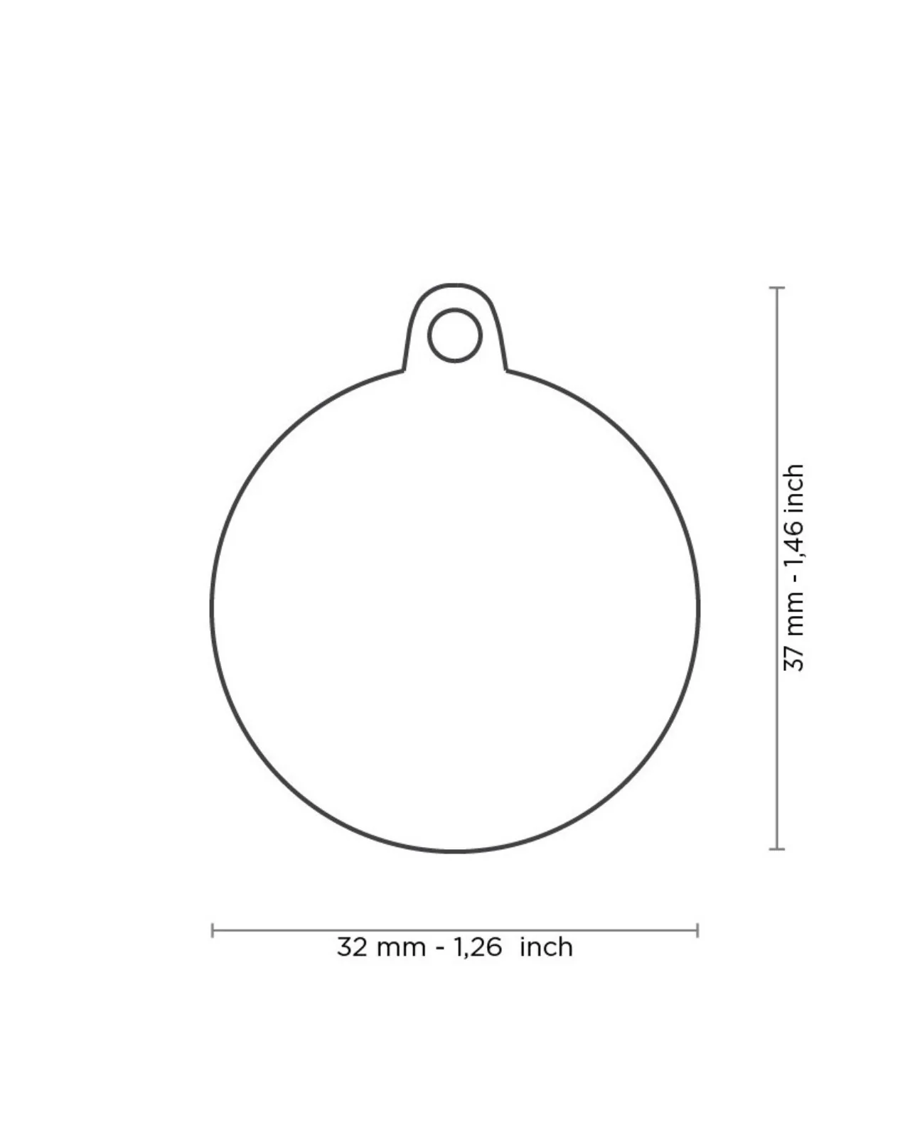 I Love Food! Custom Circle Pet ID Tag - Image 2
