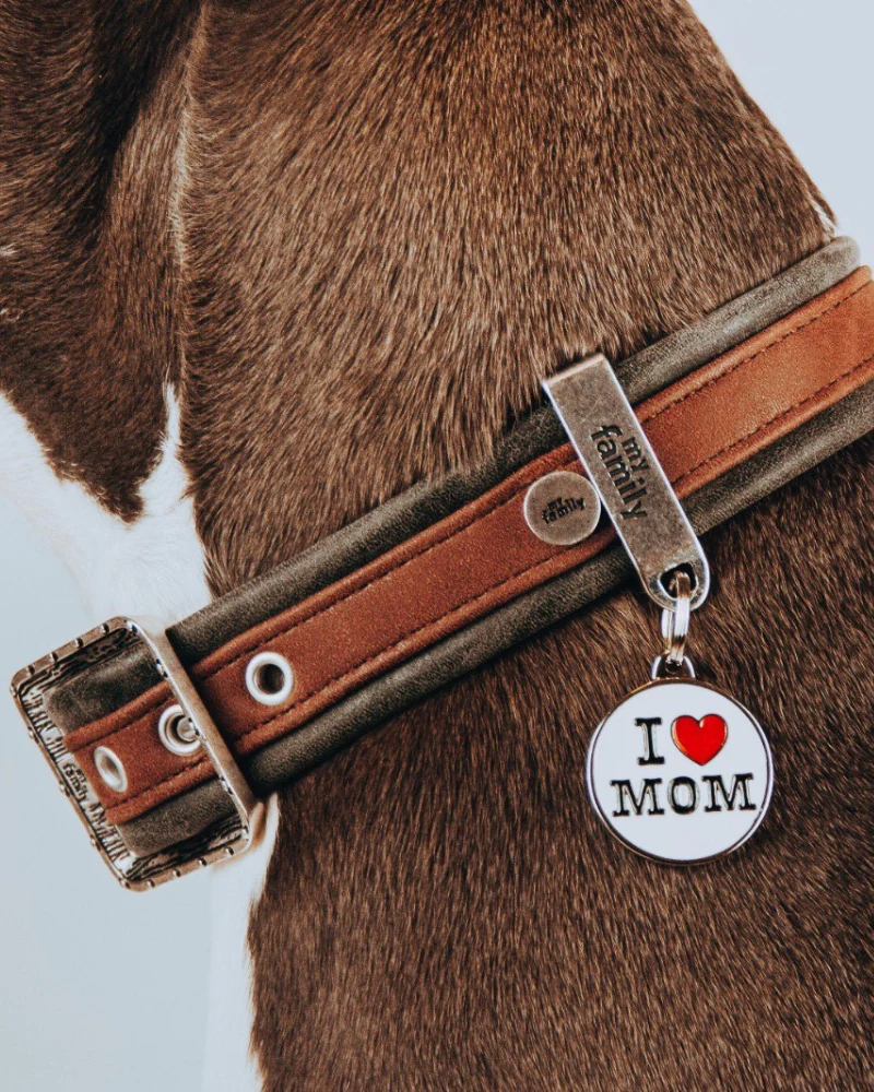 I Love Mom Custom Circle Pet ID Tag - Image 2