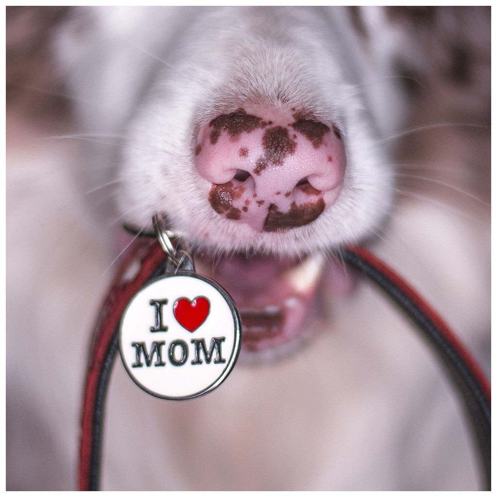 I Love Mom Custom Circle Pet ID Tag - Image 3