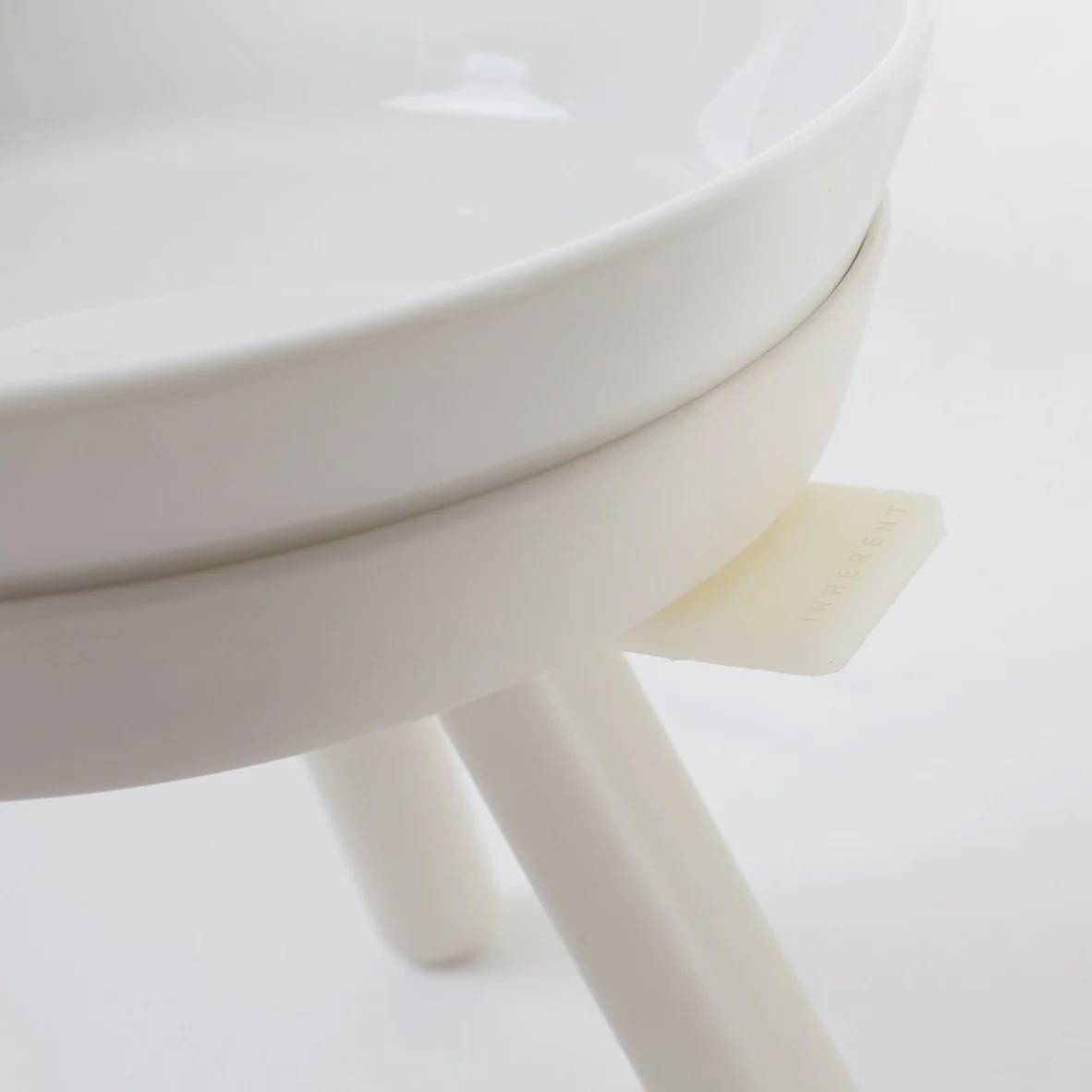 Elevated Oreo Ceramic Dog Bowl + Stand in White (Tall) - Image 4