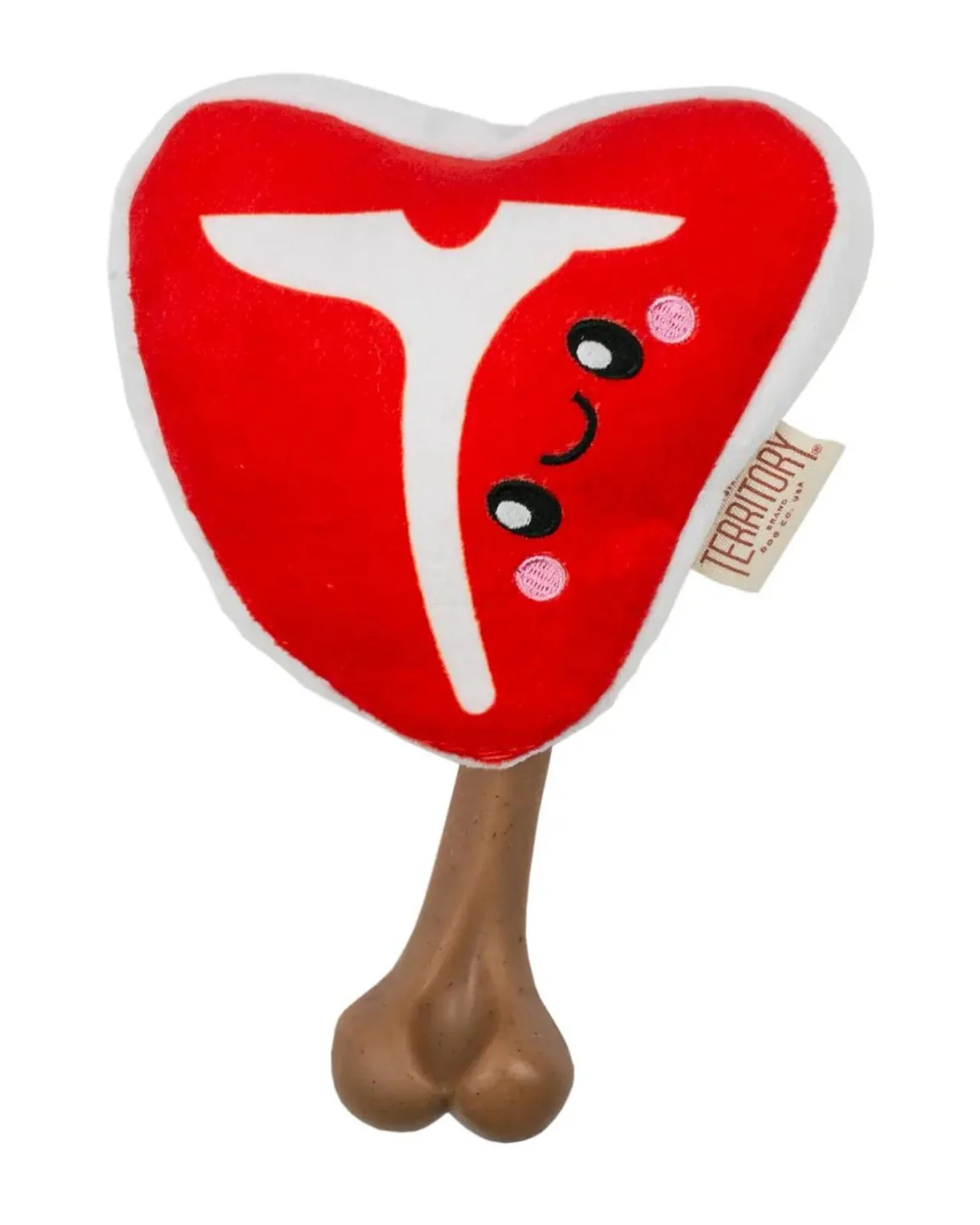 2-in-1 T-Bone Chew & Squeak Dog Toy (Bacon Scented) - Image 5