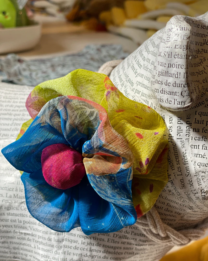 Upcycled Fabric Collar Flower - Assorted Colors<br>(FINAL SALE) - Image 2