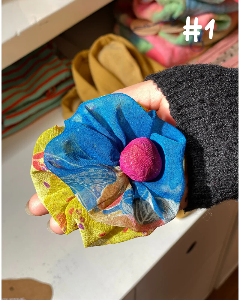 Upcycled Fabric Collar Flower - Assorted Colors<br>(FINAL SALE) - Image 4
