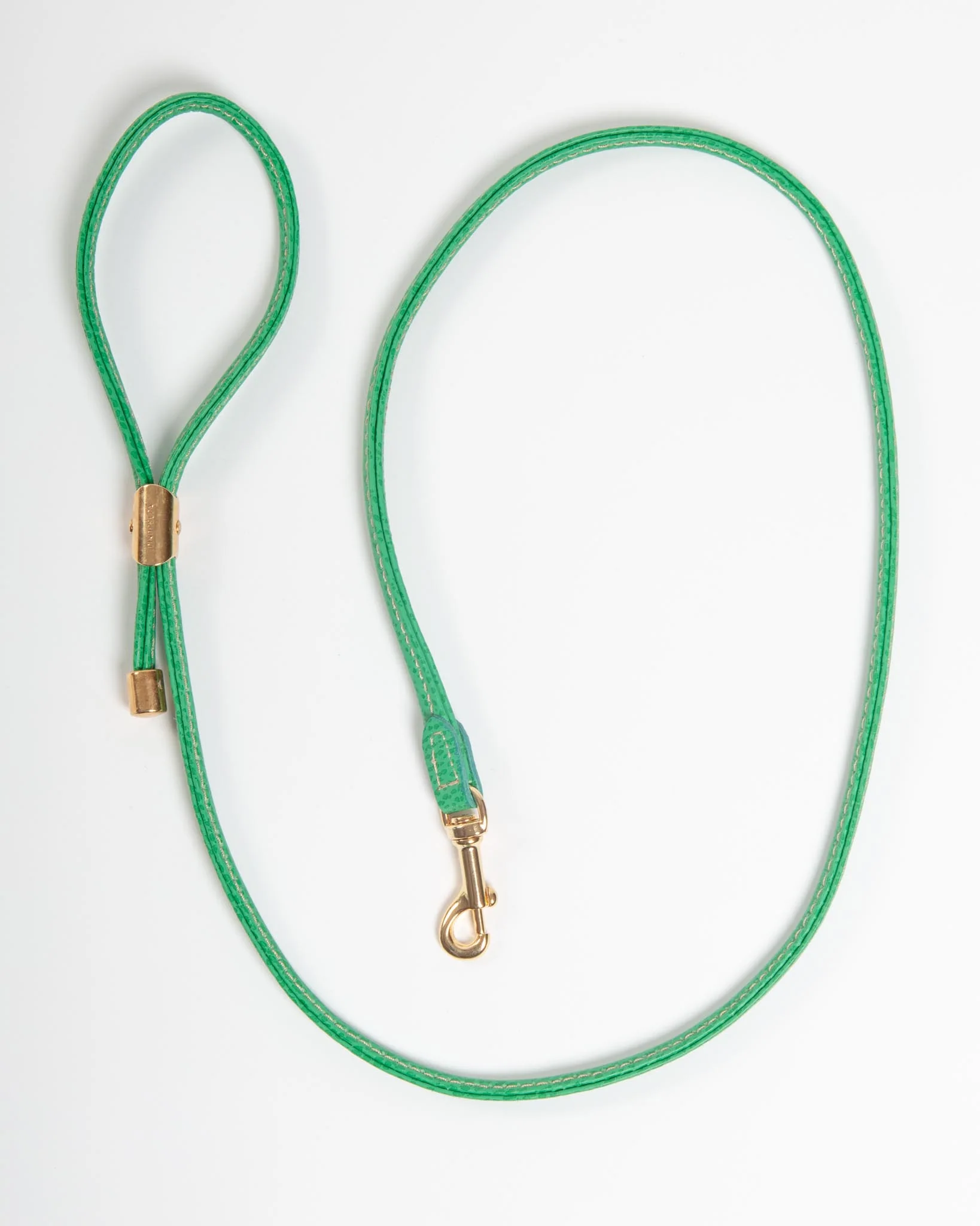 Italian Leather Dog Leash in Green - Image 2