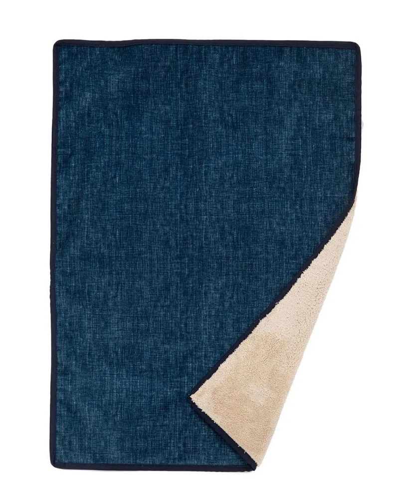 Denim Printed Plush Velour Dog Blanket - Image 3
