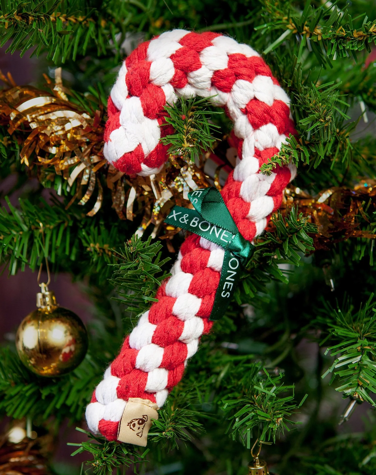 Candy Cane Rope Dog Toy - Image 2