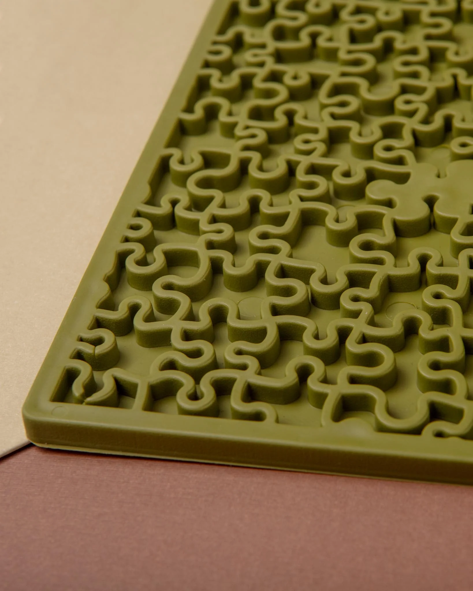 Jigsaw Design Dog Lick Mat in Green (Made in the USA) - Image 2