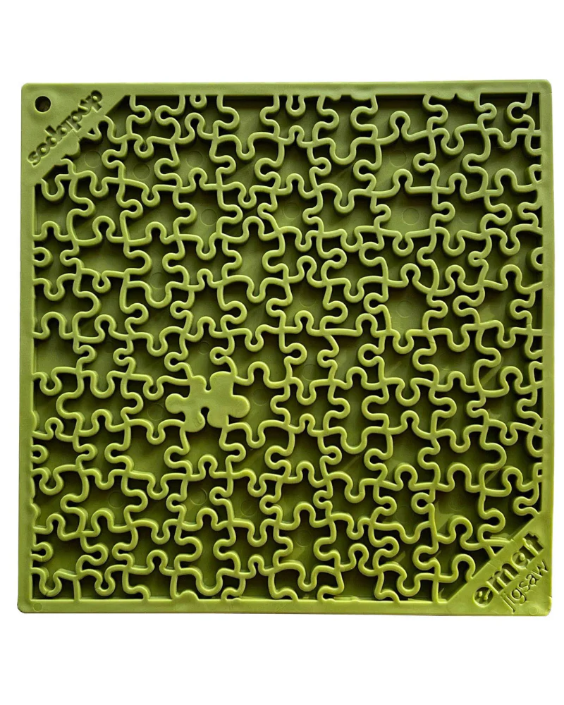 Jigsaw Design Dog Lick Mat in Green (Made in the USA) - Image 3