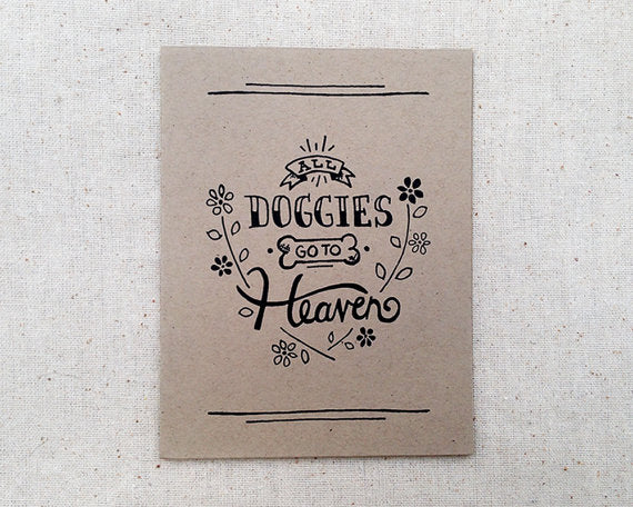 All Doggies Go to Heaven Sympathy Card