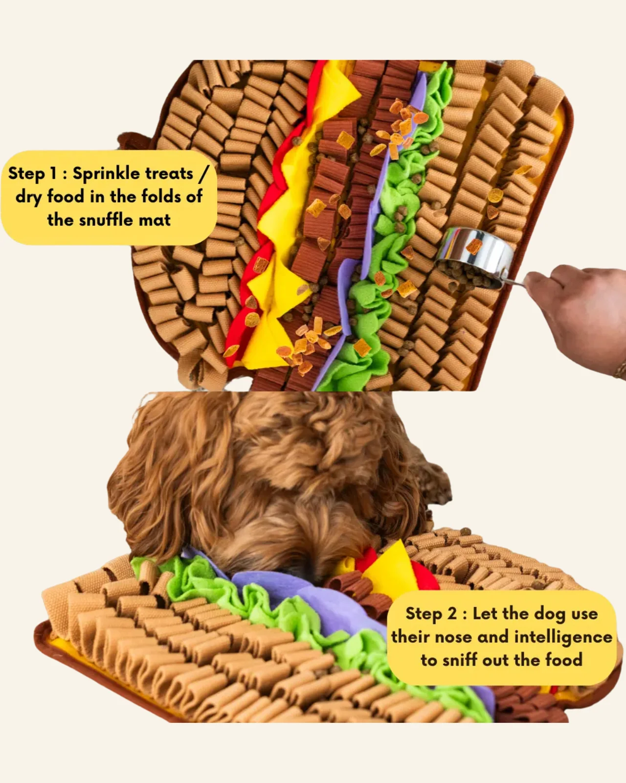 Juicy Hamburger Interactive Snuffle Dog Toy - Image 4