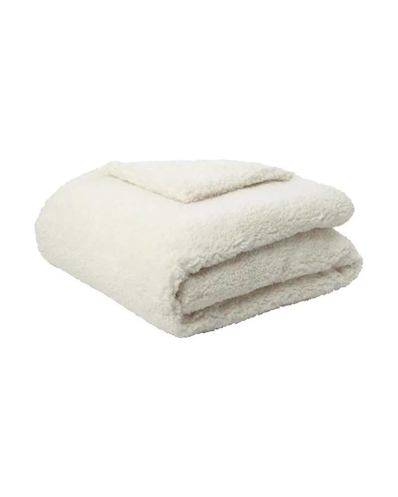 Katila Luxe Teddy Faux Shearling Dog Blanket in Blanc - Image 2