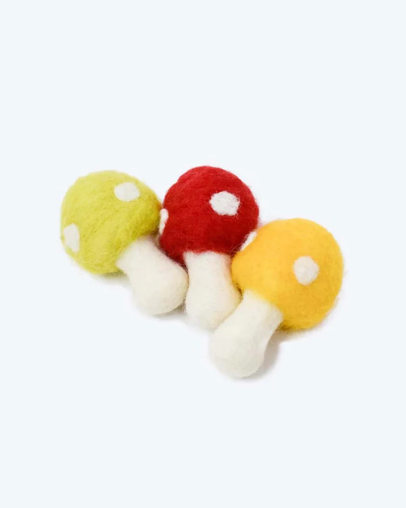 Kitty Shroom Felt Cat Toy (Set of 3) - Image 2