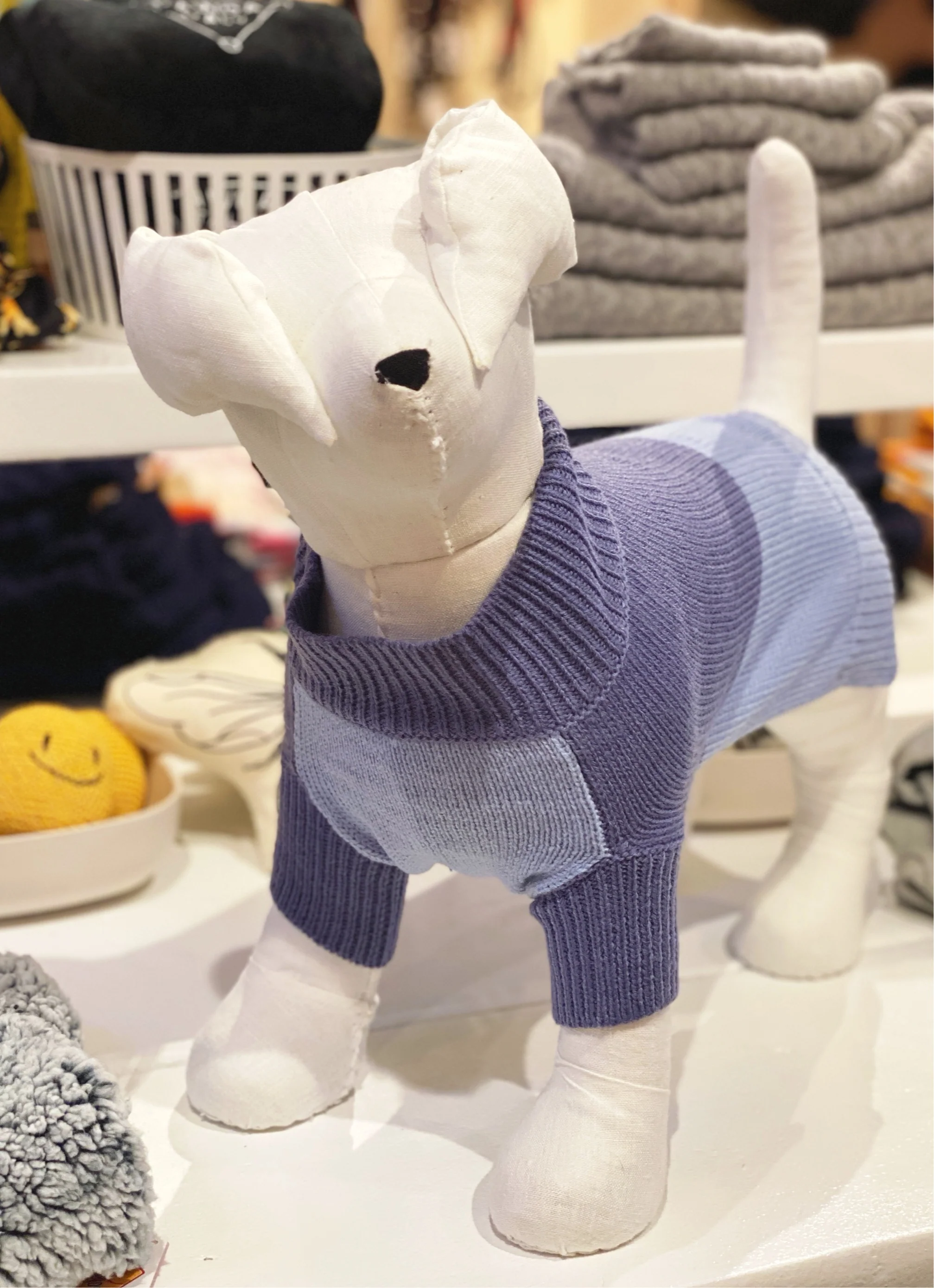 Colorblock Knit Dog Sweater in 2-Tone Blue<br>((FINAL SALE)) - Image 2