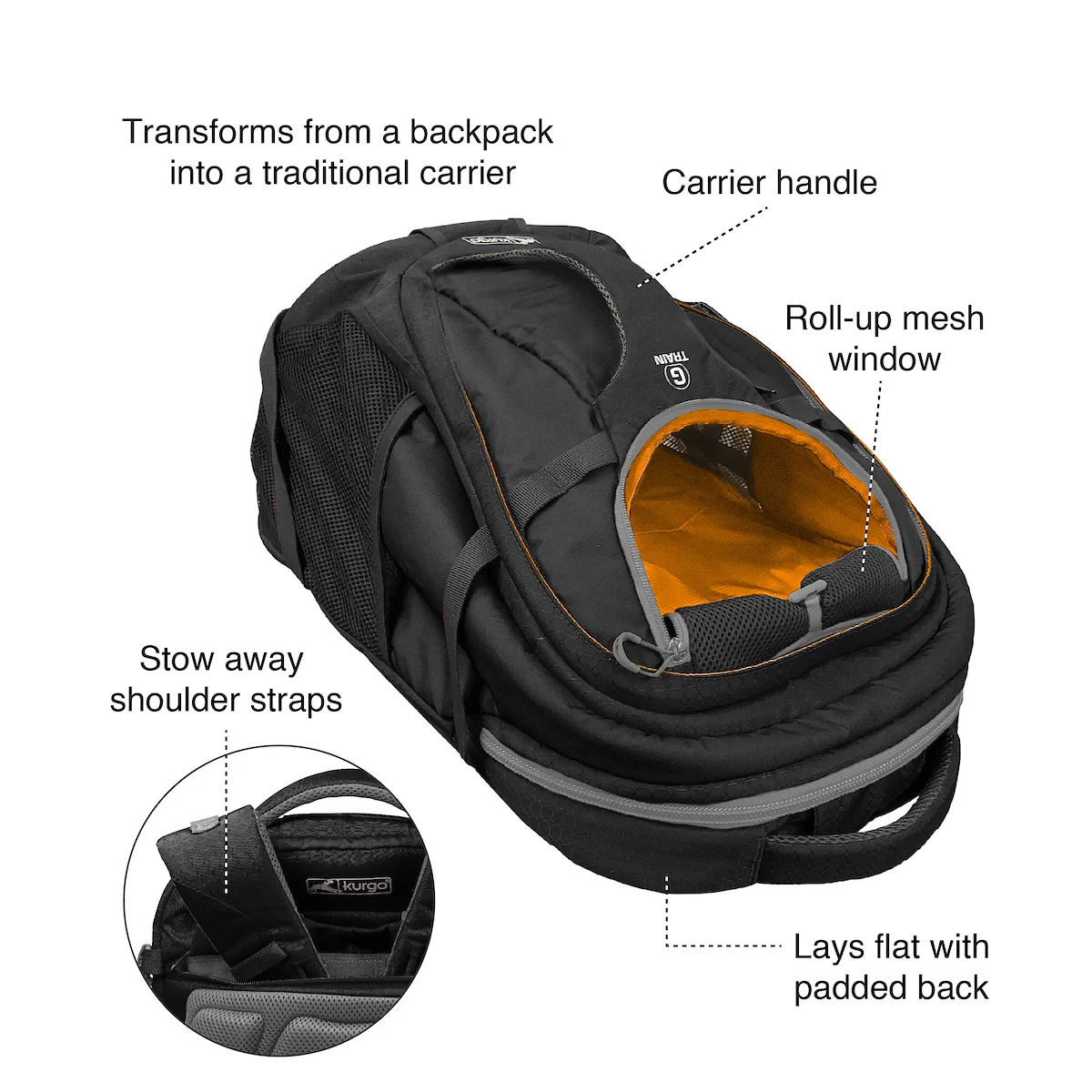 KURGO | G-Train Backpack in Black - Image 4
