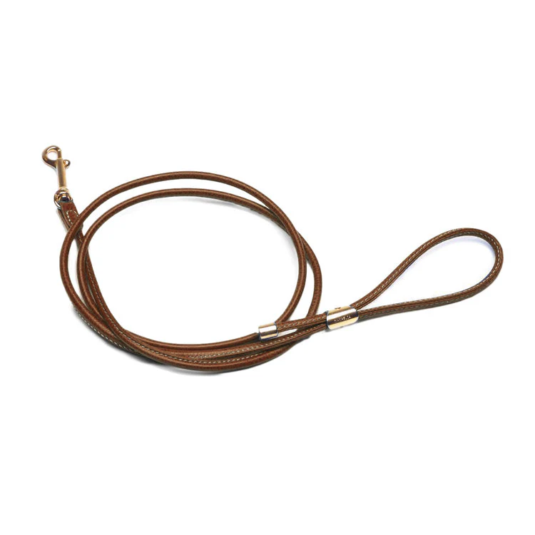 Italian Rolled Leather Dog Collar in Brown - Image 6
