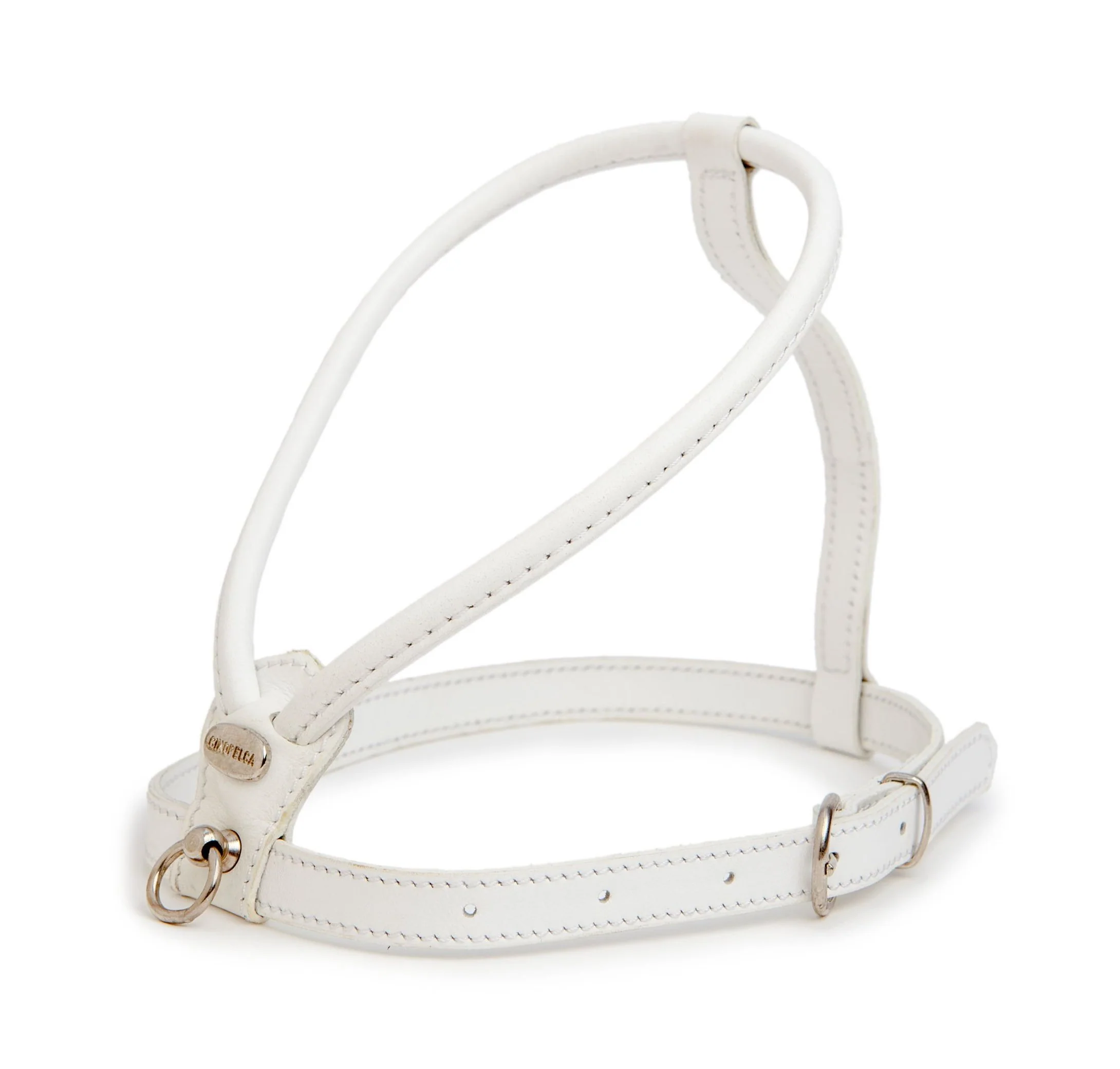 Italian Leather Dog Harness in Ultra White (FINAL SALE) - Image 2