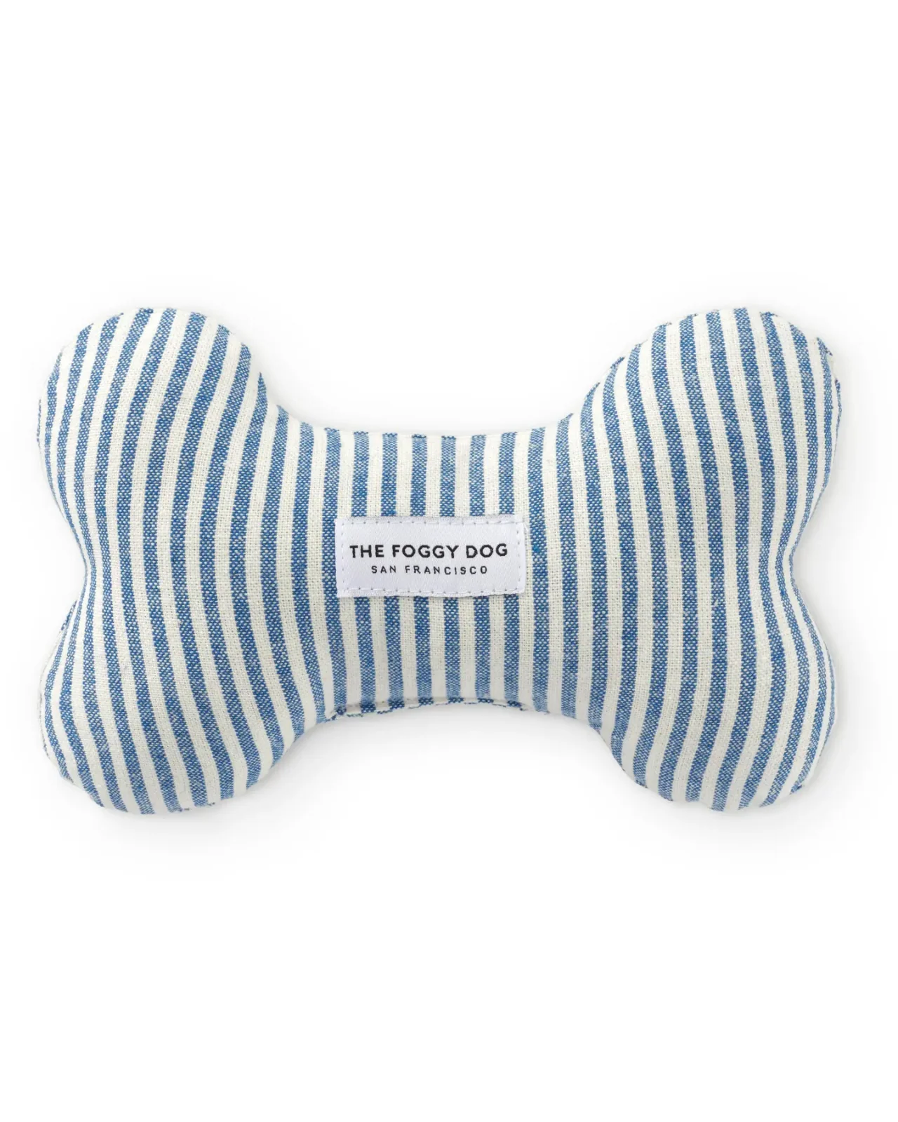 Lake Blue Stripe Dog Bone Squeaky Toy (FINAL SALE)
