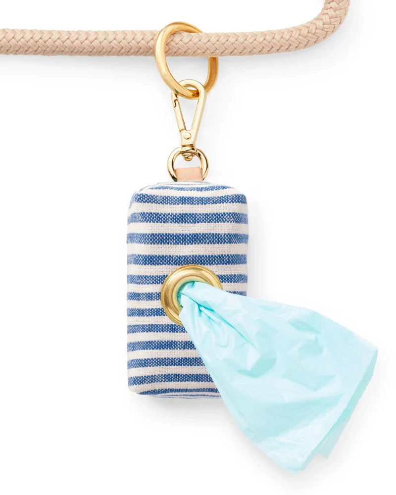Lake Blue Stripe Poop Bag Dispenser (Made in the USA)