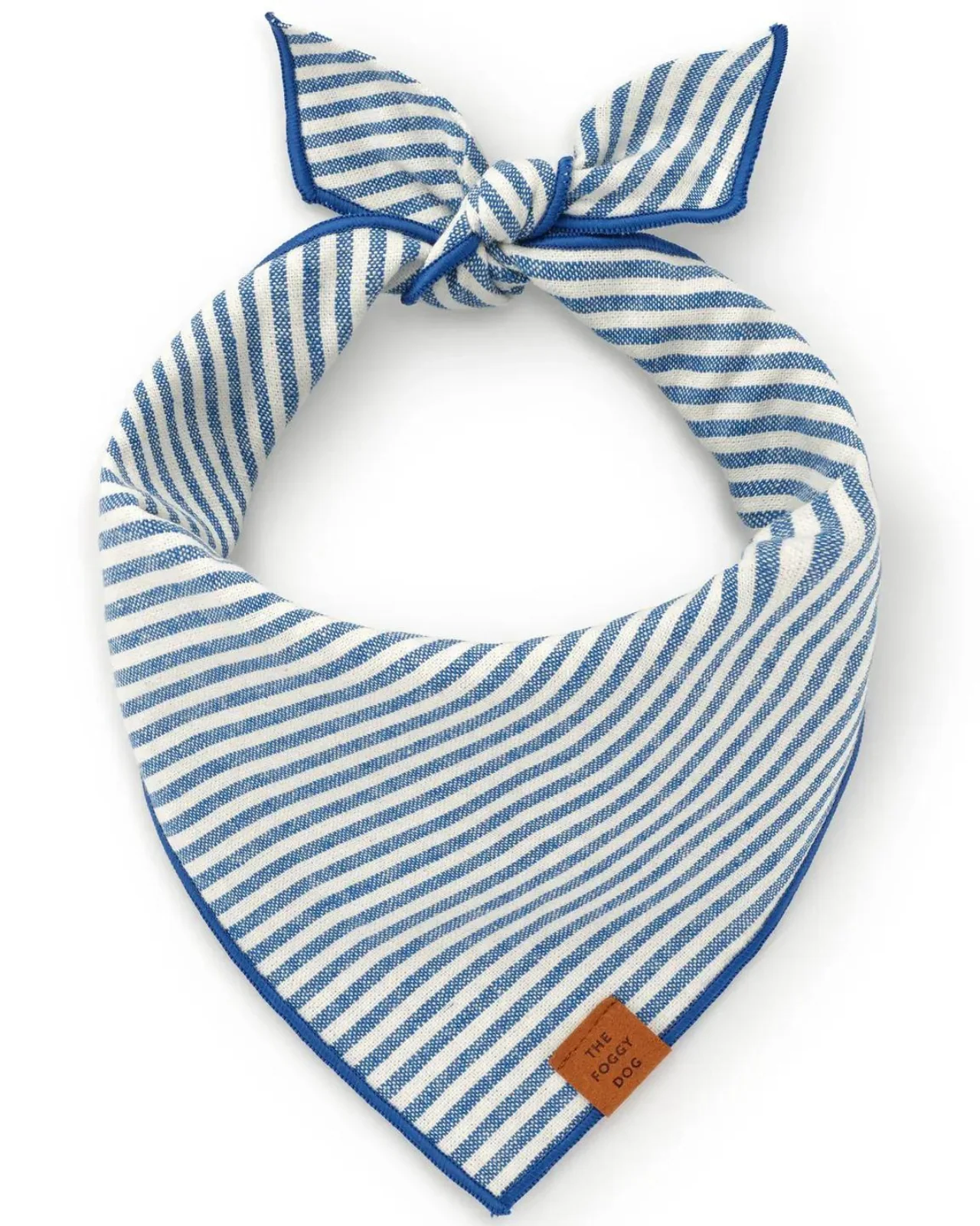 Lake Blue Stripe Spring Dog Bandana (Made in the USA) - Image 2
