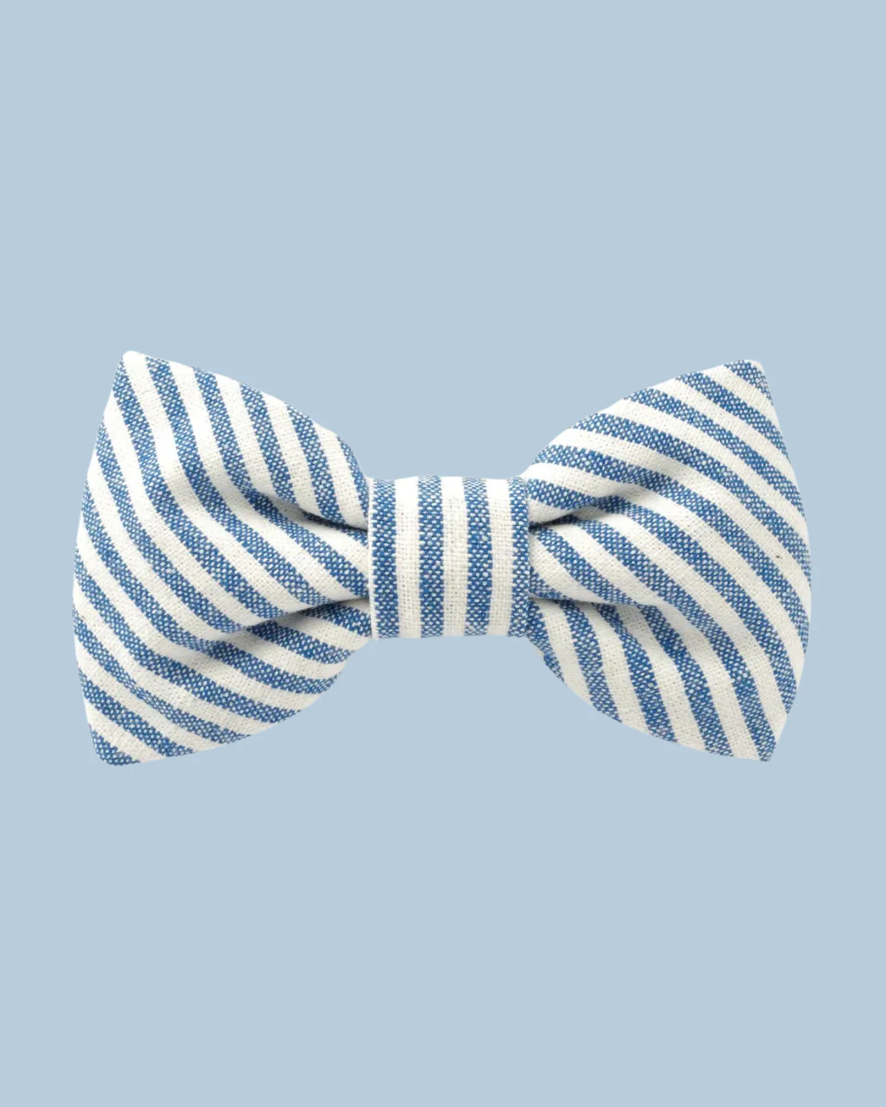 Lake Blue Stripe Spring Dog Bow Tie (Made in the USA) - Image 2