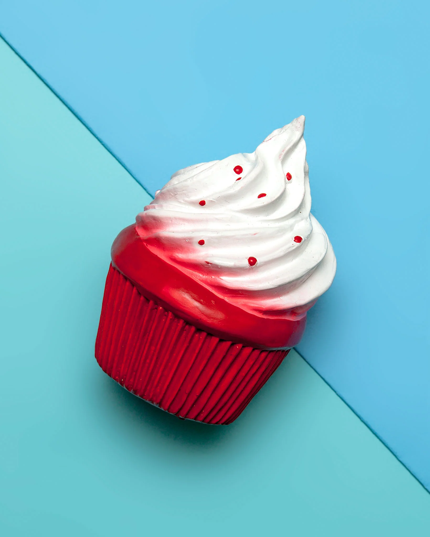Red Velvet Squeaky Cupcake Latex Dog Toy (FINAL SALE)