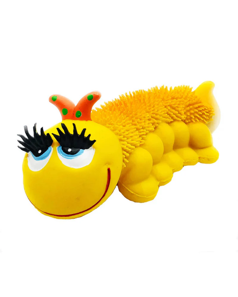Cutie Caterpillar Soft Squeaky Latex Dog Toy - Image 3