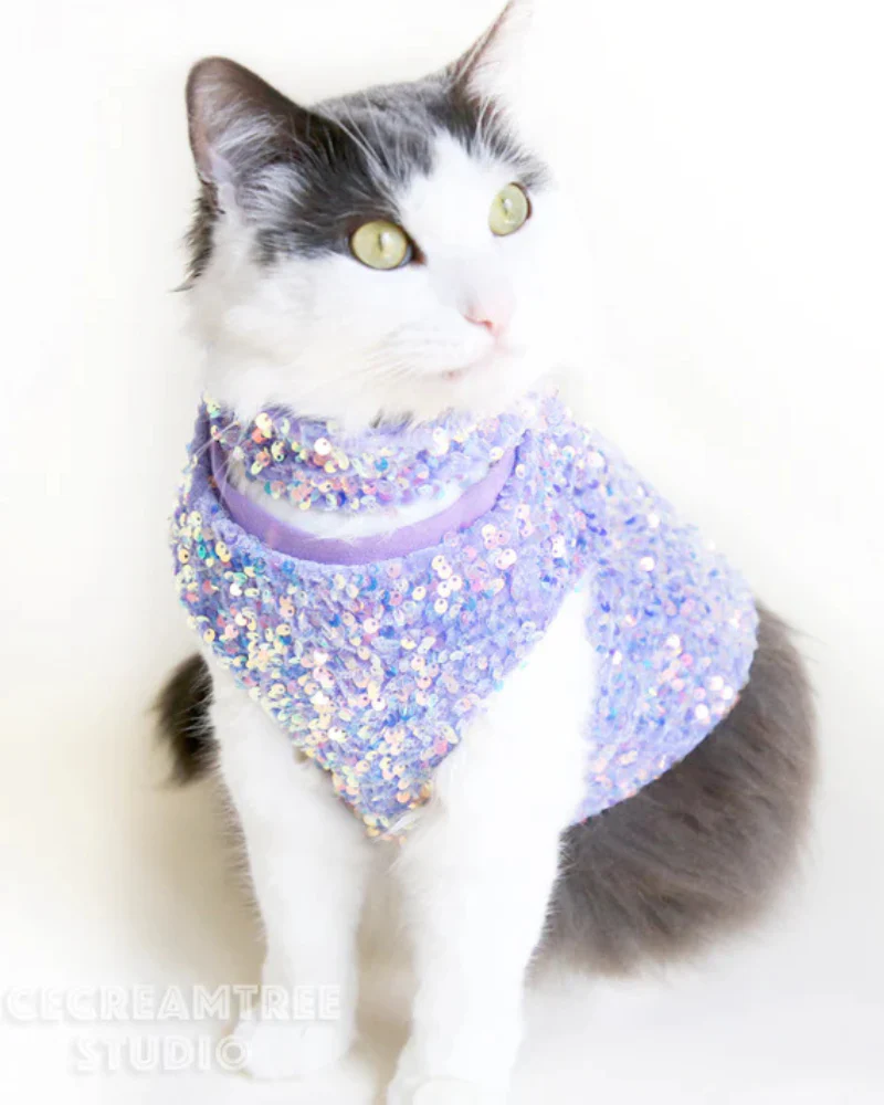 Lavender Sequin Dog Shirt (Made in the USA) (FINAL SALE) - Image 4