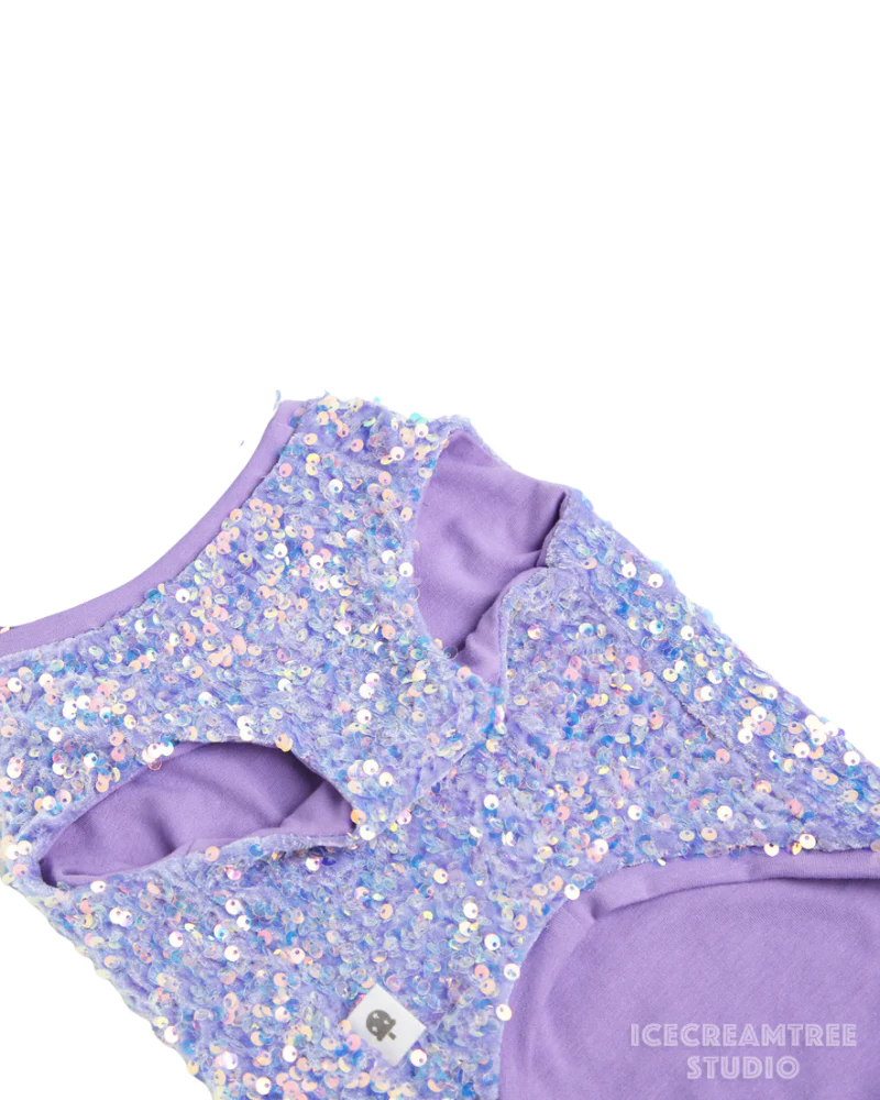 Lavender Sequin Dog Shirt (Made in the USA) (FINAL SALE) - Image 8